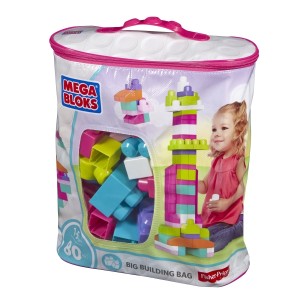 Mega Bloks® suur roosa klotsikott 80tk